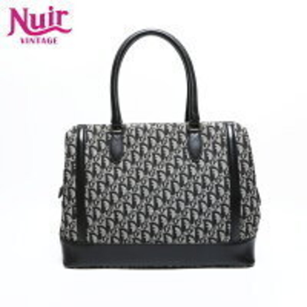 Christian Dior Canvas Trotter Handbag Black